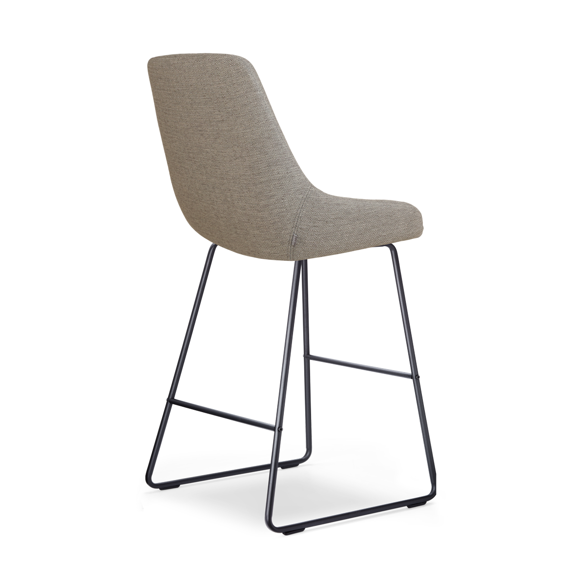 Barkruk Nino-Isa warm grijs - zwart onderstel - 65 cm