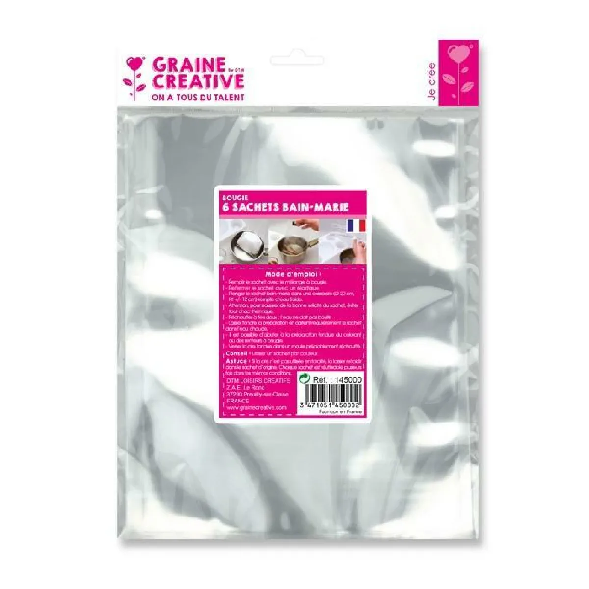 Graines Creatives Sachets Bain-Marie pour Cire à Bougie
