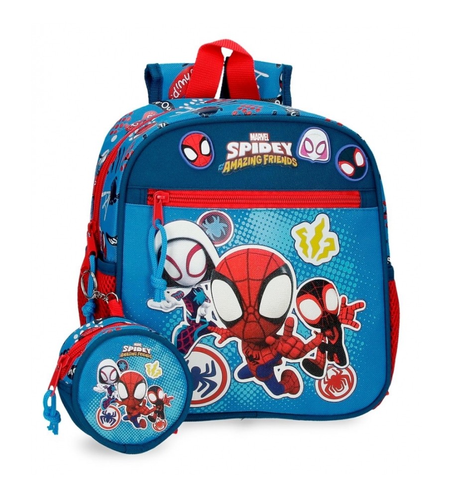 Mochila Joumma Bags Spidey Go teias vão adaptáveis azul