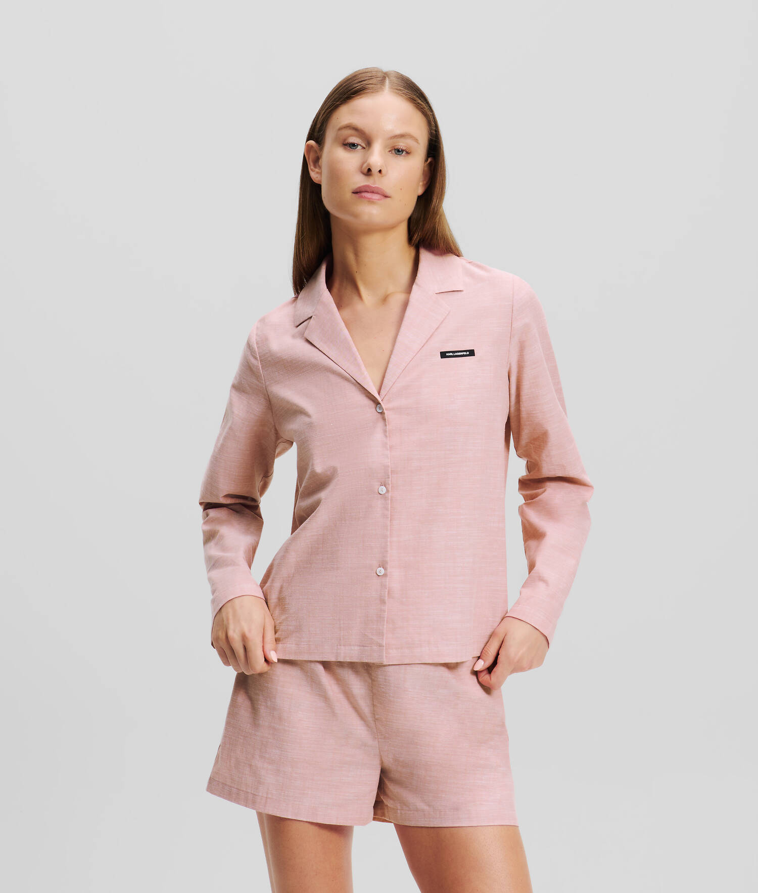 ENSEMBLE PYJAMA AVEC SHORT À LOGO KARL - Rose ancienne