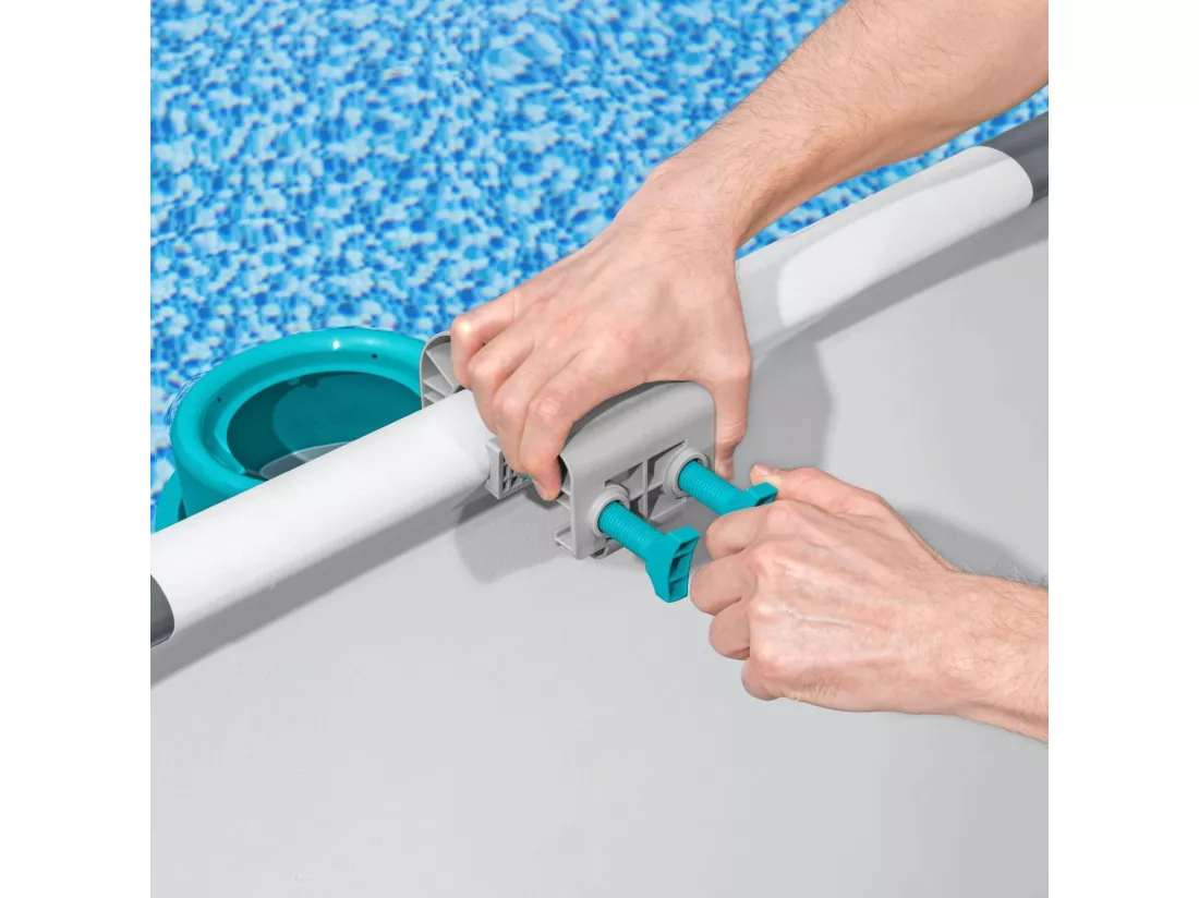Kit d'Entretien Maintenance de Piscines Bestway Deluxe AquaClean avec Perche Télescopique Nettoyeur Épuisette Tuyau d'Aspiration