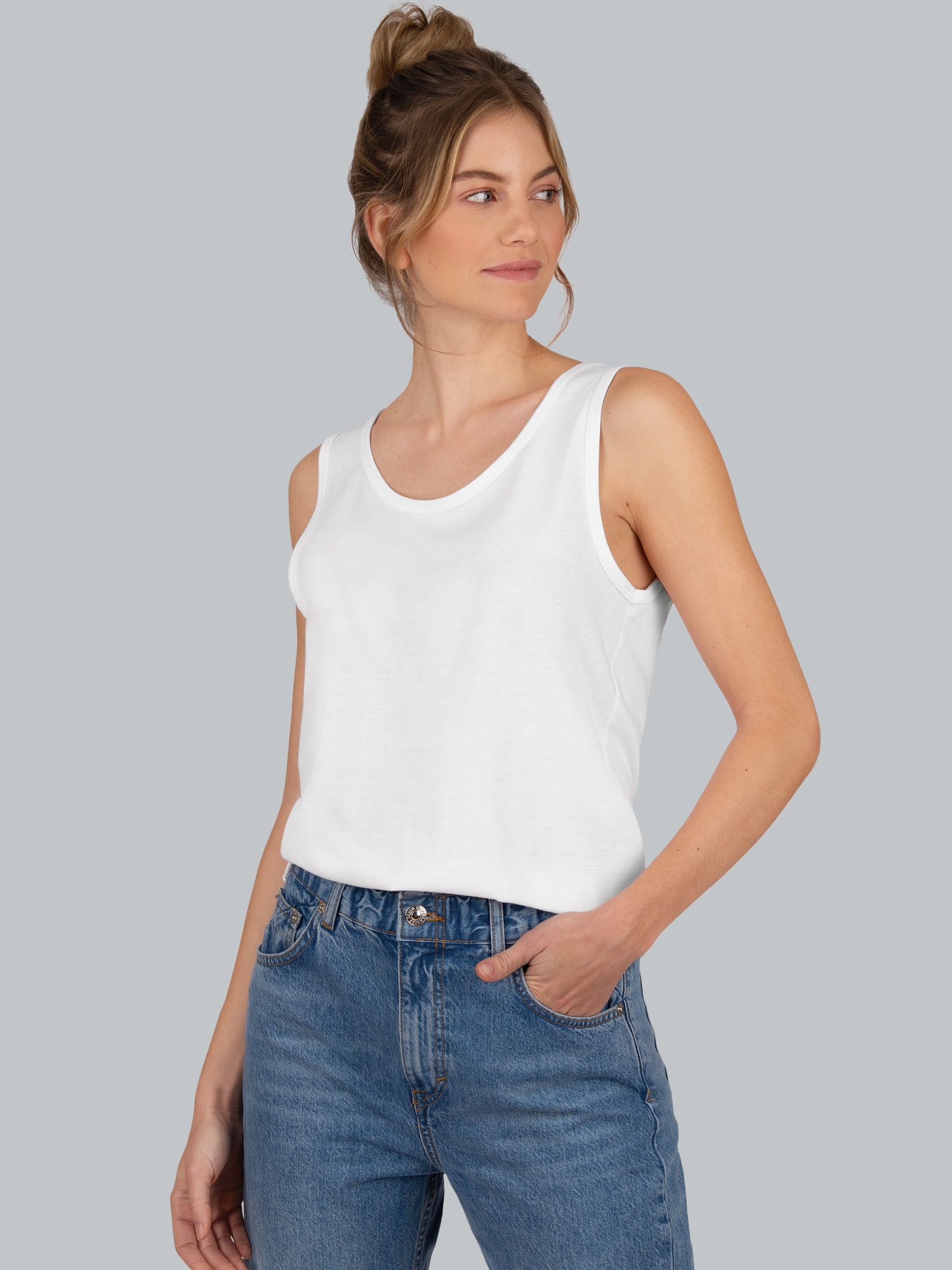 Trägershirt aus 100% Baumwolle Weiss