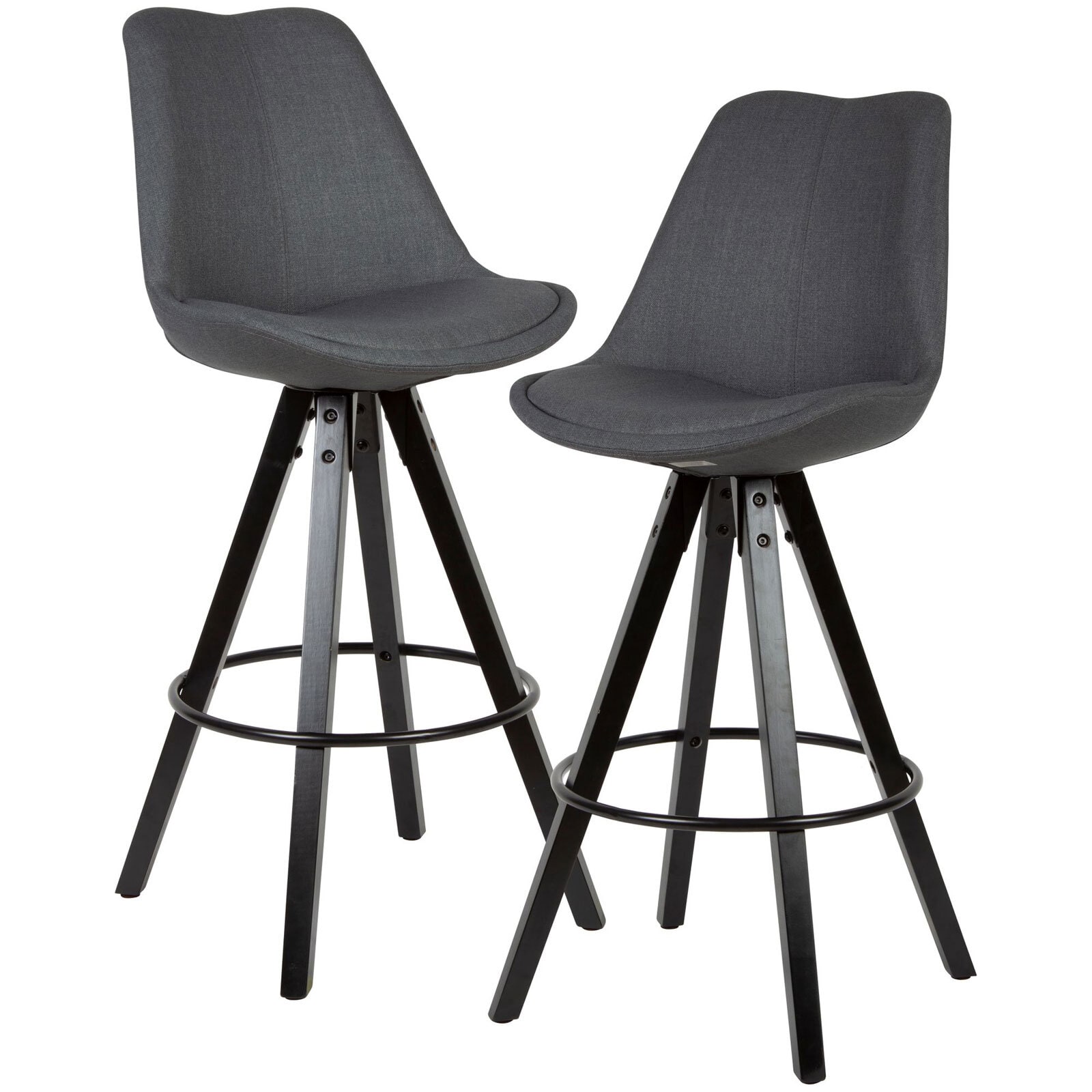 Barhocker Bodo 2er Set 49 x 113 cm grau schwarz