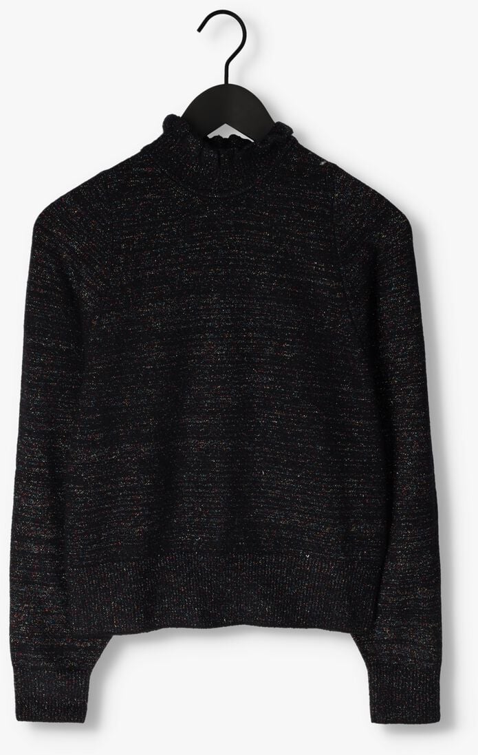 SCOTCH & SODA bruine scotch & soda trui ruffled high-neck lurex pullover
