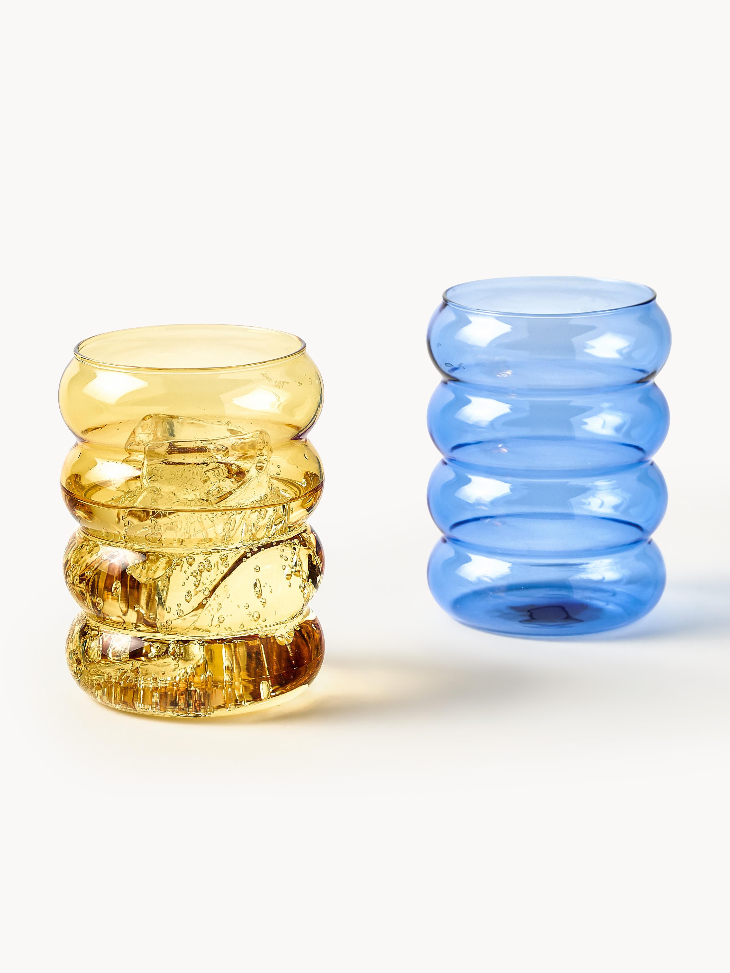 Mondgeblazen waterglazen Bubbly, 4 stuks