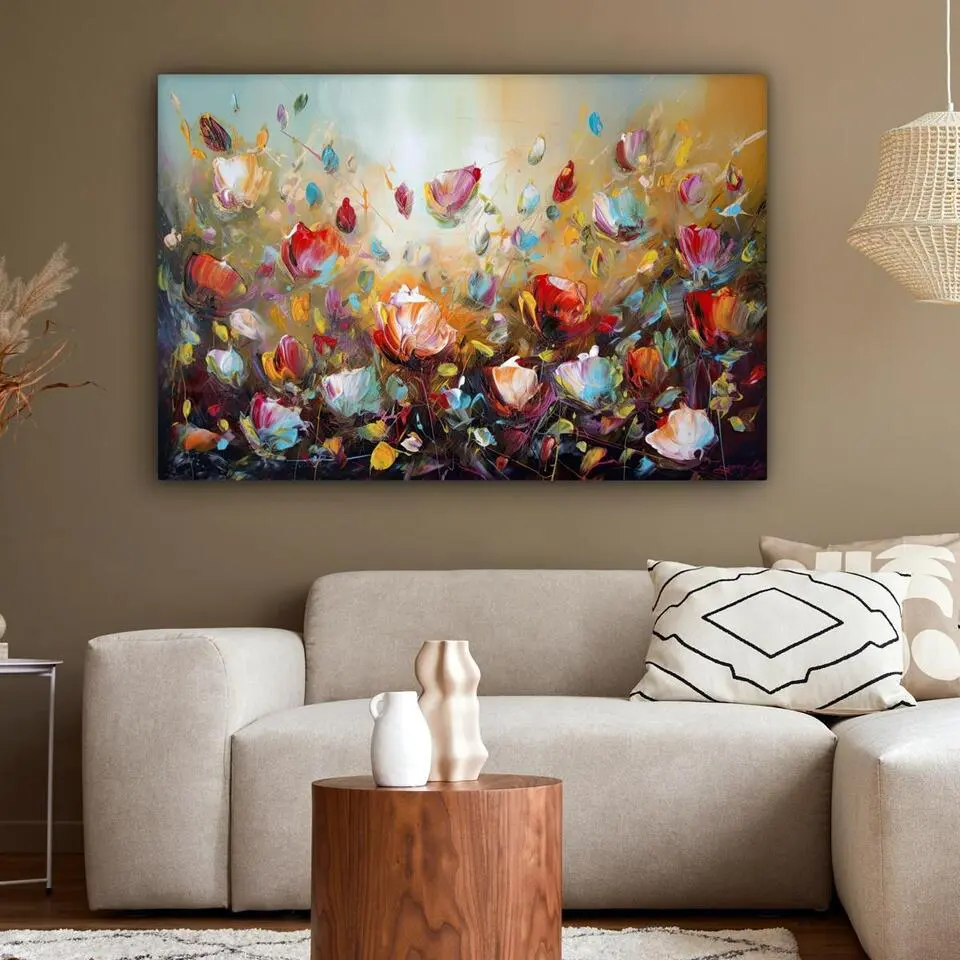 MuchoWow Canvas Schilderij 120x80cm Bloemen Kunst Natuur