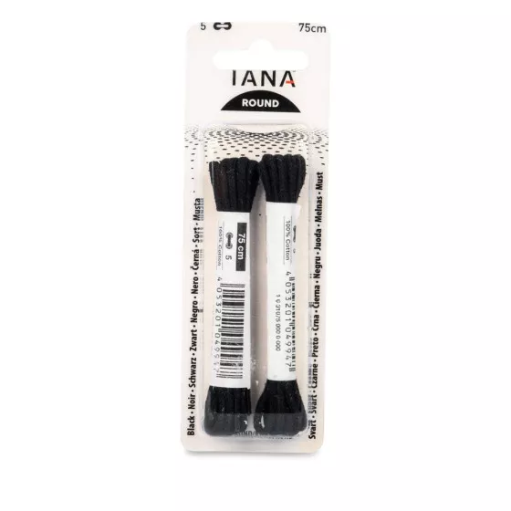 Lacets ronds 75 cm noirs TANA