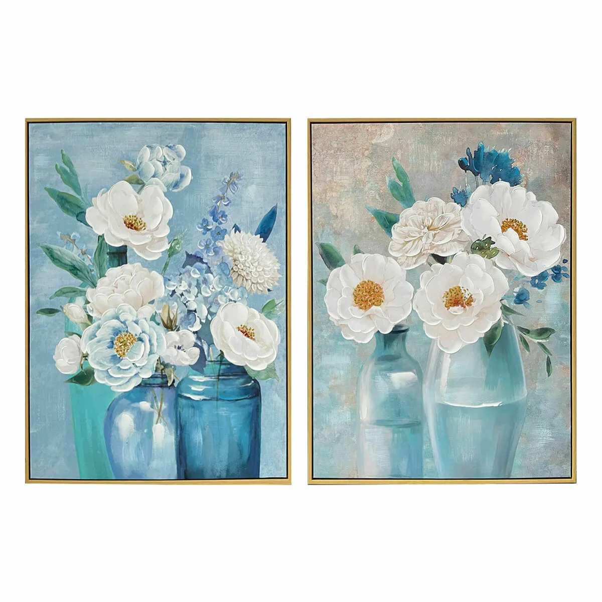 DKD Home Decor Toile Shabby Chic - Vase (2 unités)