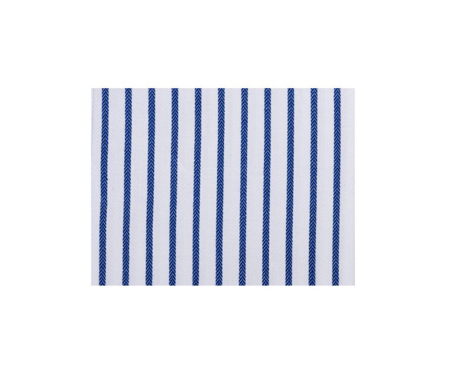 Chemise homme blanches à rayures navy - LÉONEL