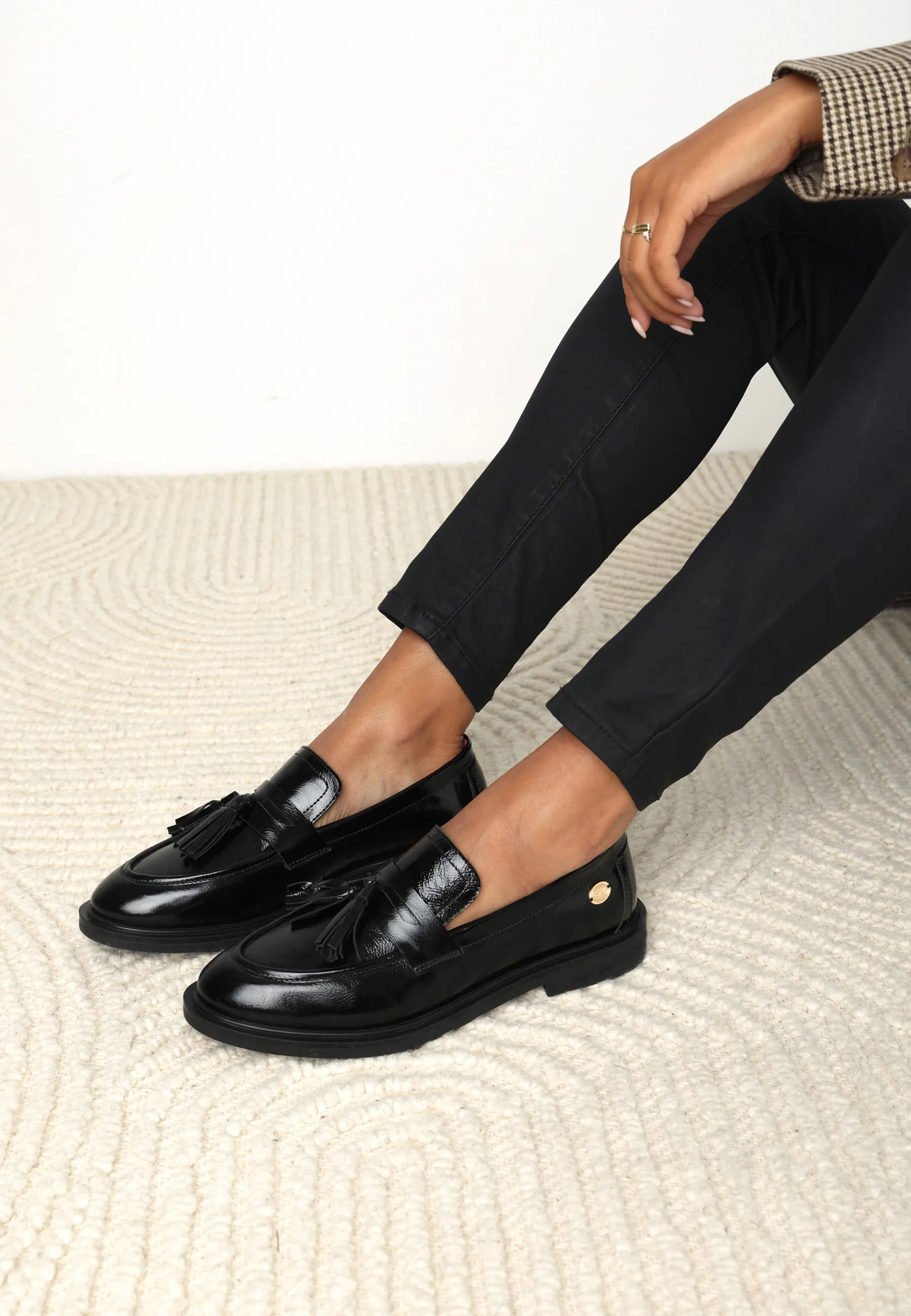 FAIRY MOCCY Loafer Wrinkle Patent Black