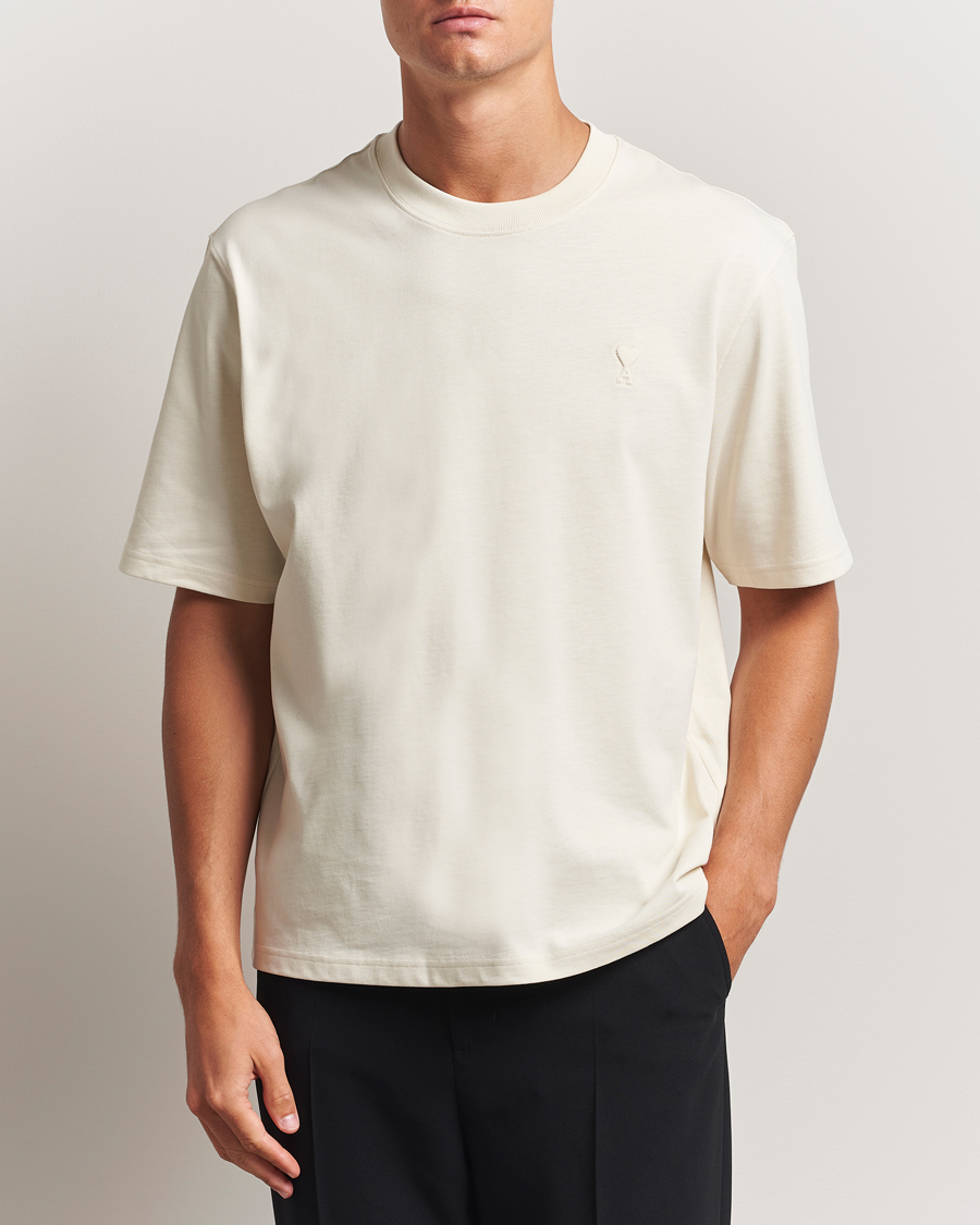 AMI Tonal Heart Logo T-Shirt Ivory