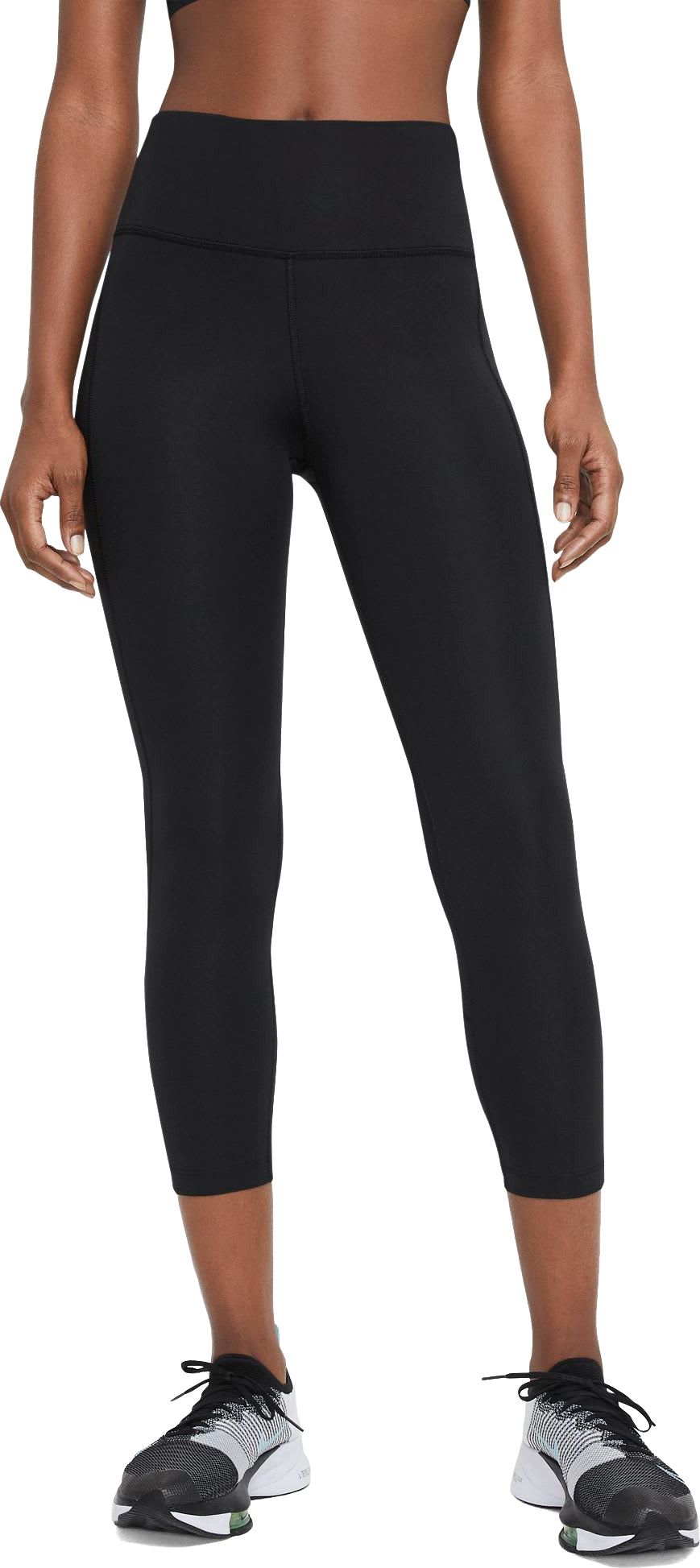 Dri-FIT Fast Mid-Rise Crop Dame 010 Black/Reflective Silver