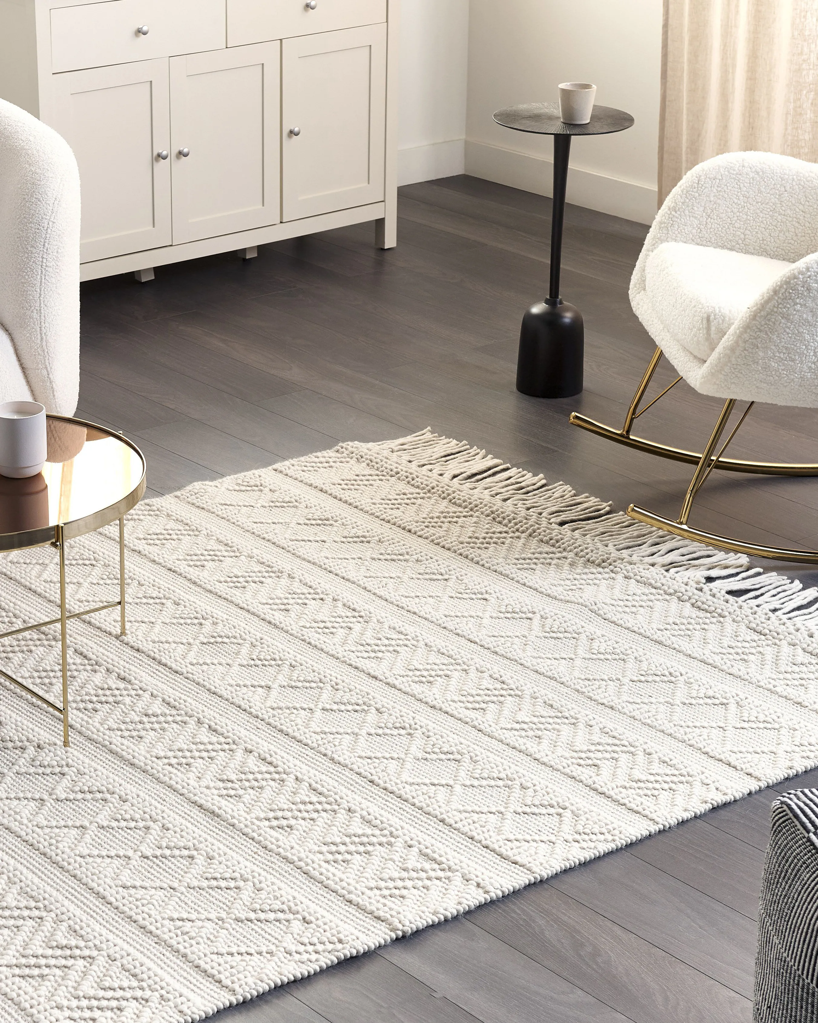 Vloerkleed PERTEK Beige 160 x 230 cm Wol