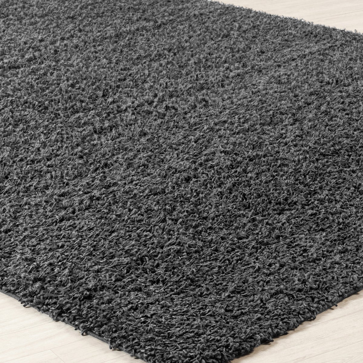 Modern hoogpolig shaggy vloerkleed, donkergrijs, 160x220 cm, LILLY