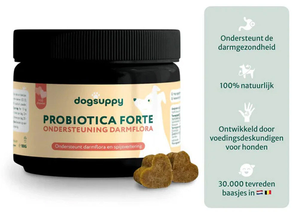Dogsuppy Probiotica Forte kip - Spijsvertering en darmflora - 60 Stuks - kip