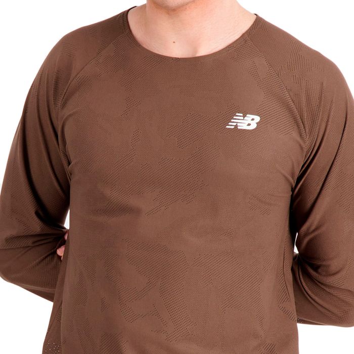 Q Speed Jacquard Long Sleeve Men Løbetrøje
