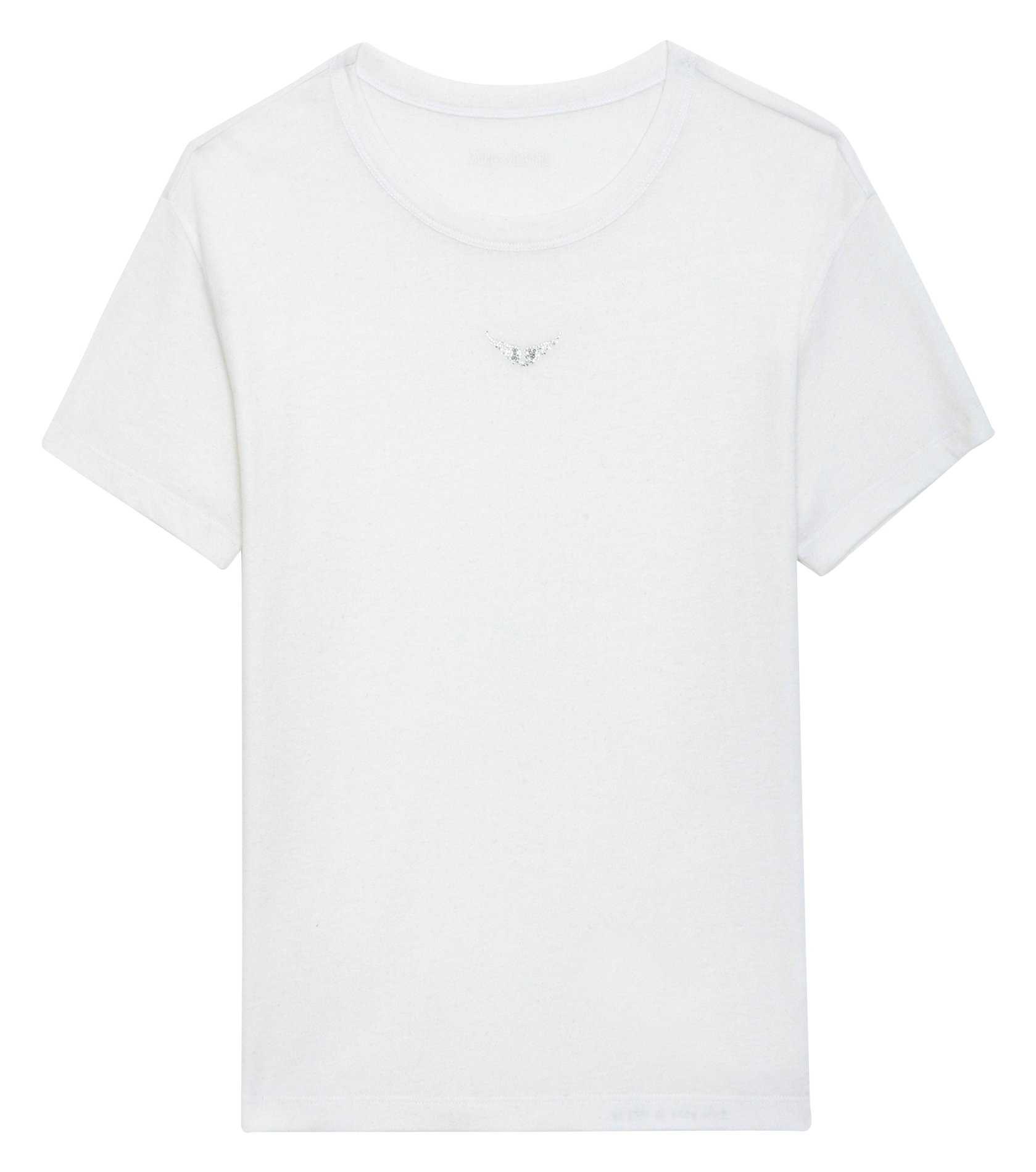 MARTA - Tee-shirt droit en coton et lin mélangés | Blanc