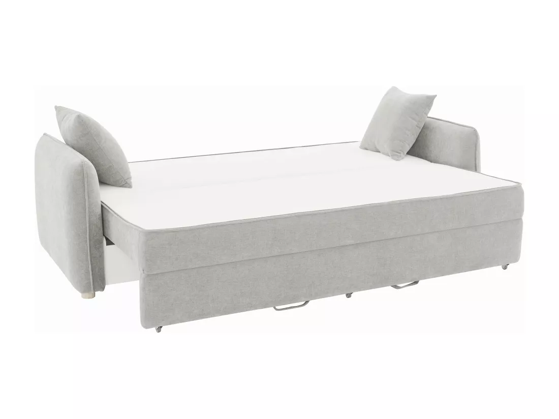 Canapé 3 places convertible en tissu gris avec assise à mémoire de forme TORNOLO