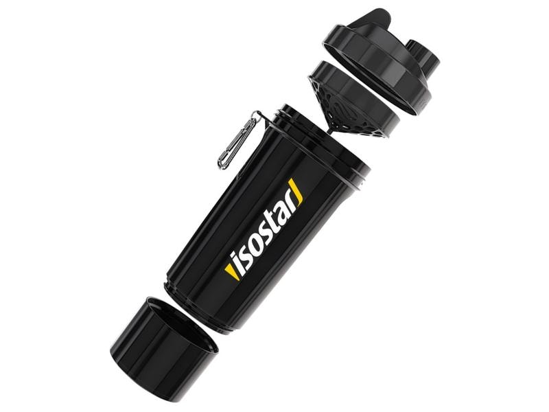 Isostar Shaker & Trinkflasche Smart Shaker Slim 500 ml, Sch Hochwertiger Shaker mit zwei Fächern