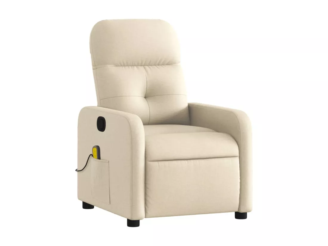 Fauteuil massant inclinable Crème Tissu