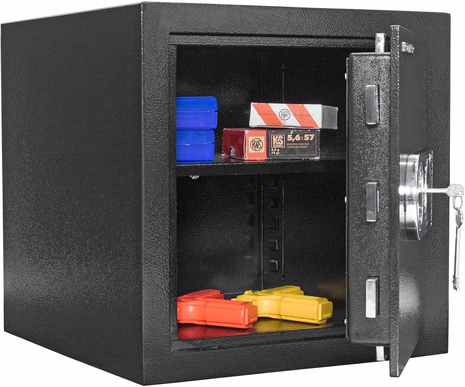Profirst Sigma 45 Wertschutzschrank EN1 Doppelbartschloss 2 Schlüssel Tresor 1 Fachboden verstellbar Befestigungsmaterial