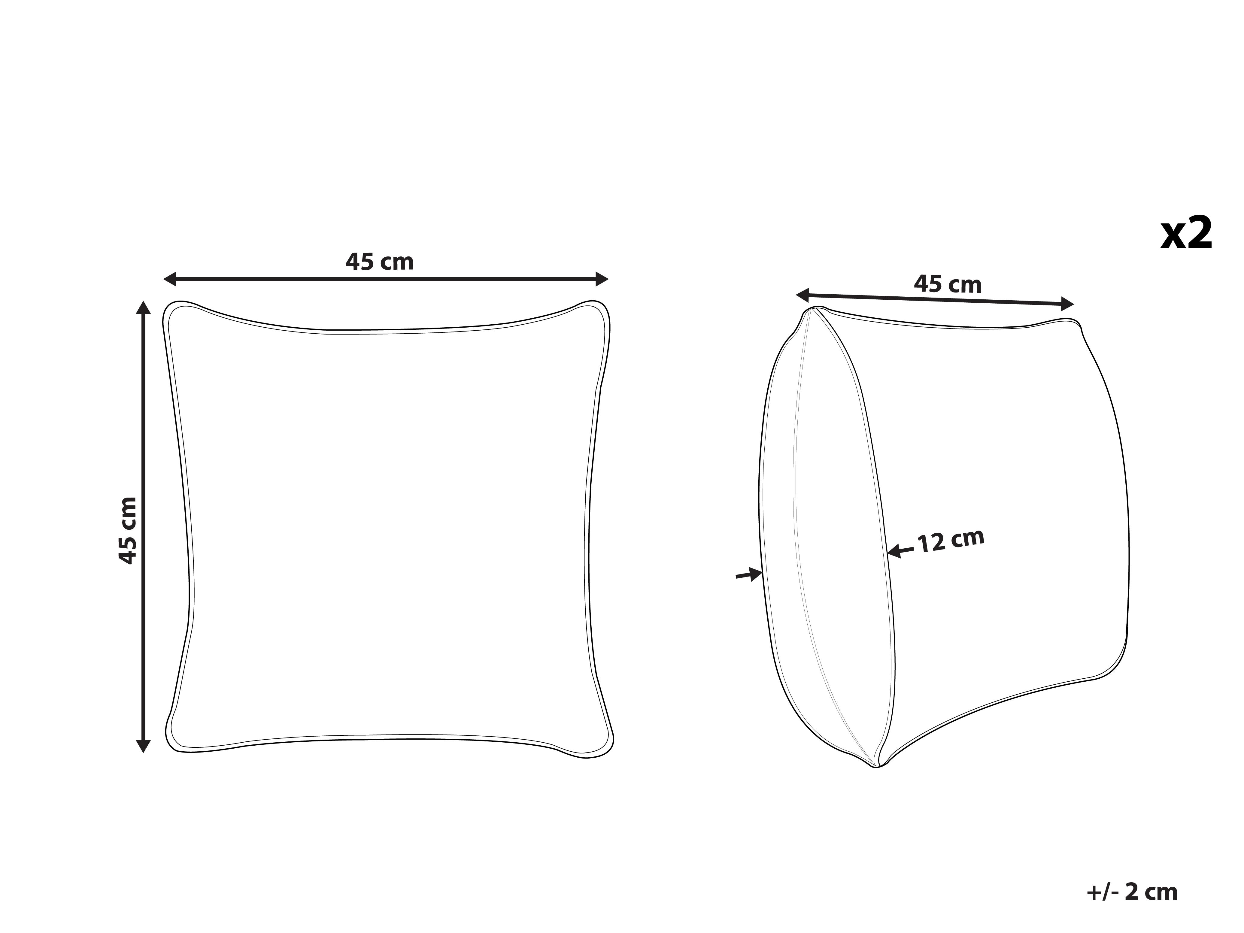 Set van 2 sierkussens SEBES Fluweel 45 x 45 cm Beige abstract patroon