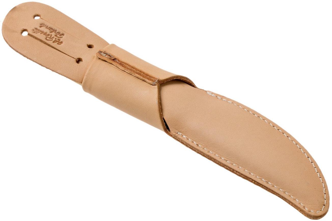 Roselli Opening Knife R161 Round Tip, leather sheath, jachtmes