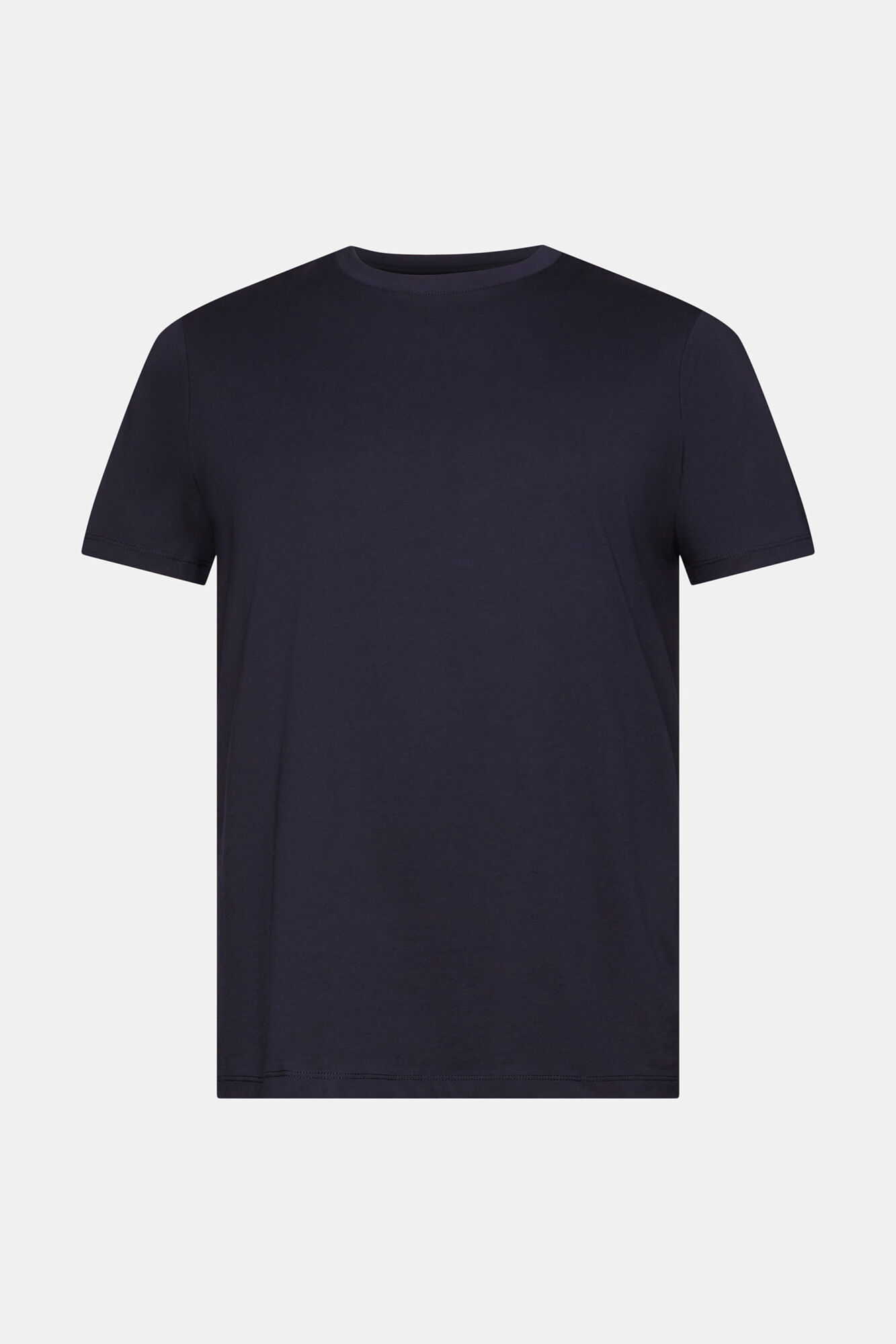Camiseta básica de algodão com modelagem slim fit - Azul marinho