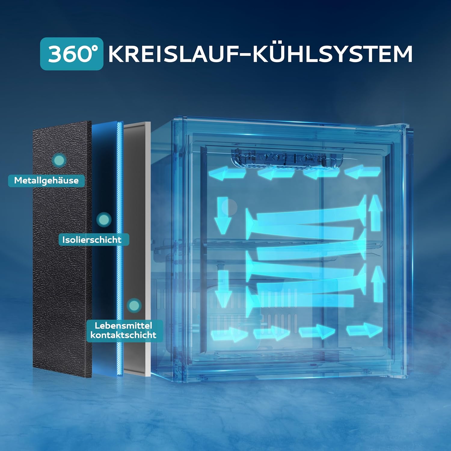 EUHOMY Getränkekühlschrank, Mini Kühlschrank mit Glastür, Bierkühler, Tisch-Getränkekühlschrank für 55 Dosen, Schwarz Freistehender Kühlschrank mit LED, 43dB, für Büro, Zimmer, Bar, 36L, Geräuscharm