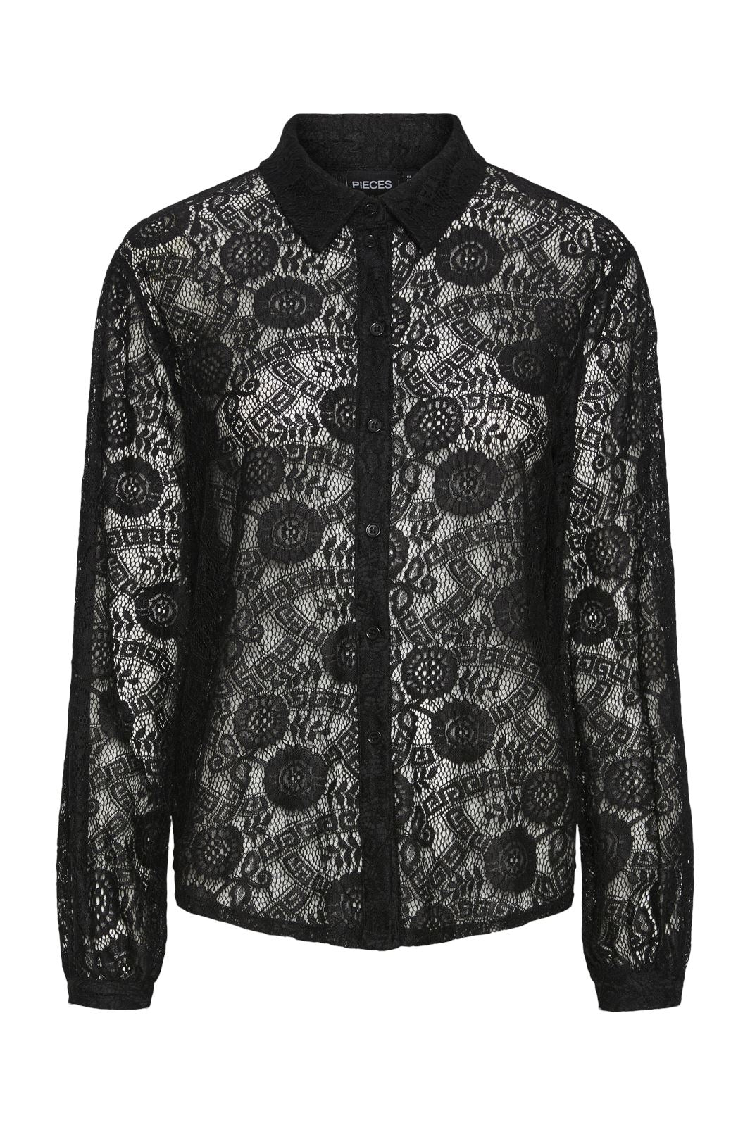 Pieces Pcolline Ls Lace Shirt 4633986 black