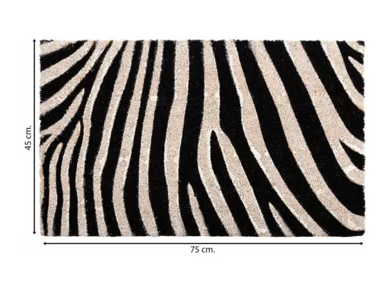 Paillasson en coco imprimé zèbre 45x75