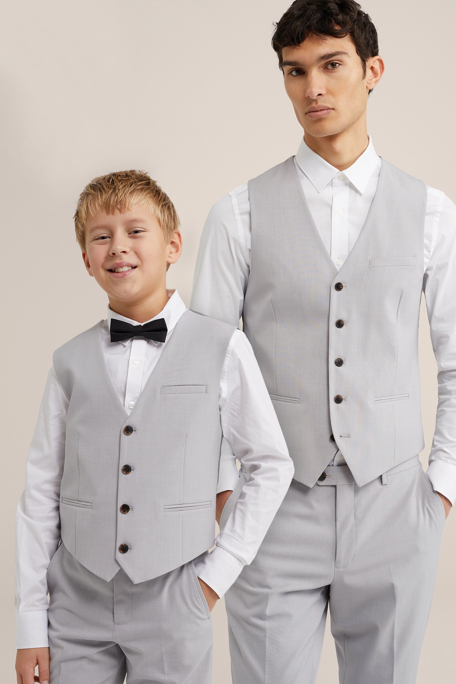 slim fit gilet met stretch Fundamentals Lichtgrijs