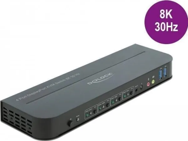 Delock DisplayPort 1.4 KVM Switch 8K 30 Hz with USB 3.0 and