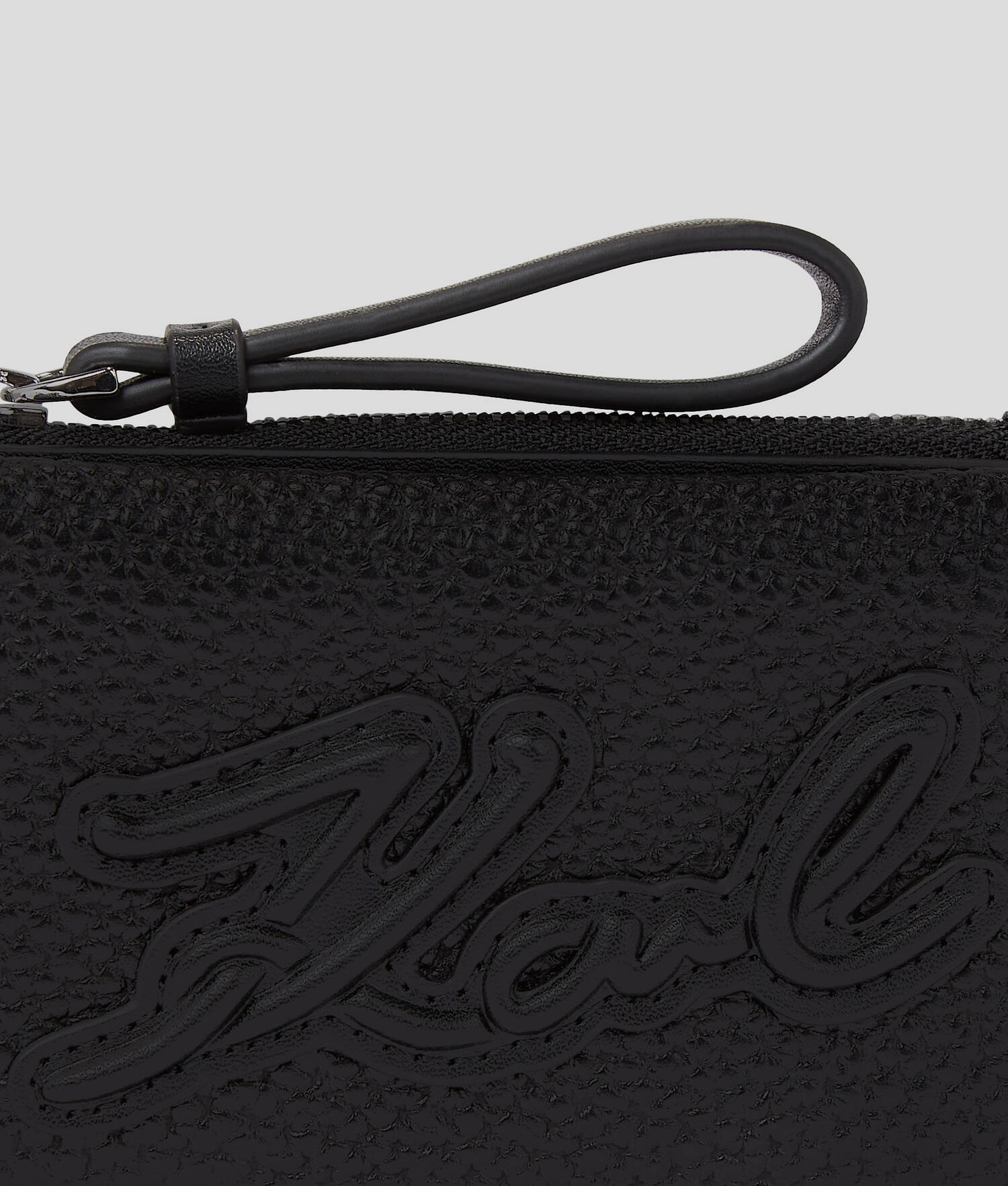 PORTE-CARTES ZIPPÉ EN CUIR GRAINÉ K/SKUARE