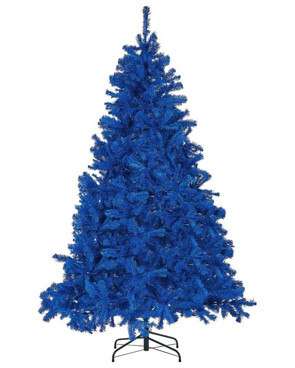 Kunstig Juletre Blå Syntetisk 210 cm Metallbase Tradisjonell Vinterdekorasjon