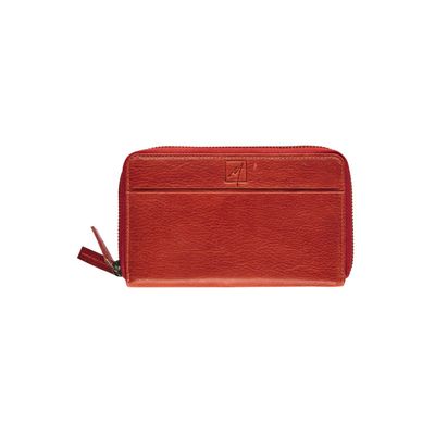 Porte-monnaie double fermeture éclair Savannah - rouge - label M