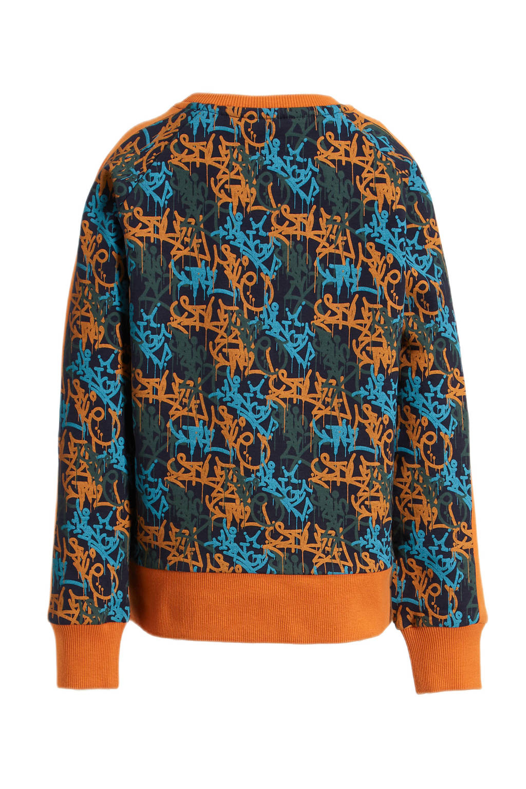 Orange Stars sweater Norman met printopdruk multi