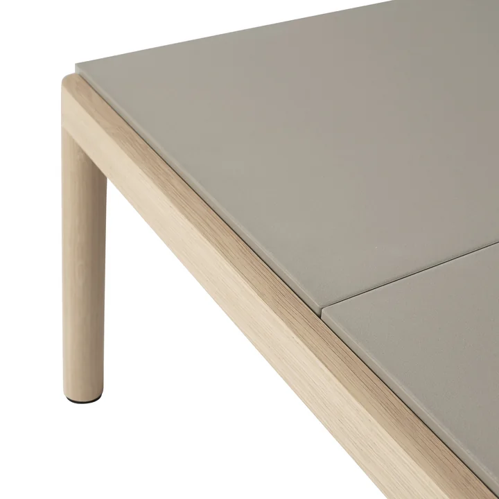 Muuto - Couple Couchtisch, 84 x 40 cm, 1 Wavy, Eiche / taupe