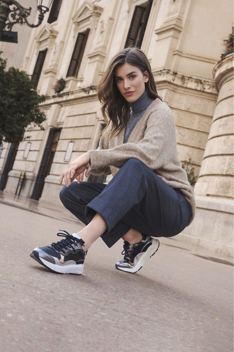 Xsensible Rainbow Stretchwalker Sneakers Zilver Dames