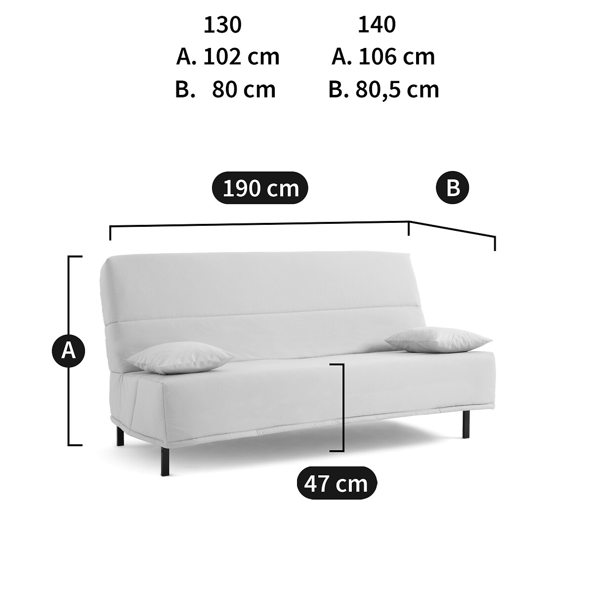 SO'HOME<br>Clic-clac, Bultex 14 cm, 2 x 10 latten, Derek