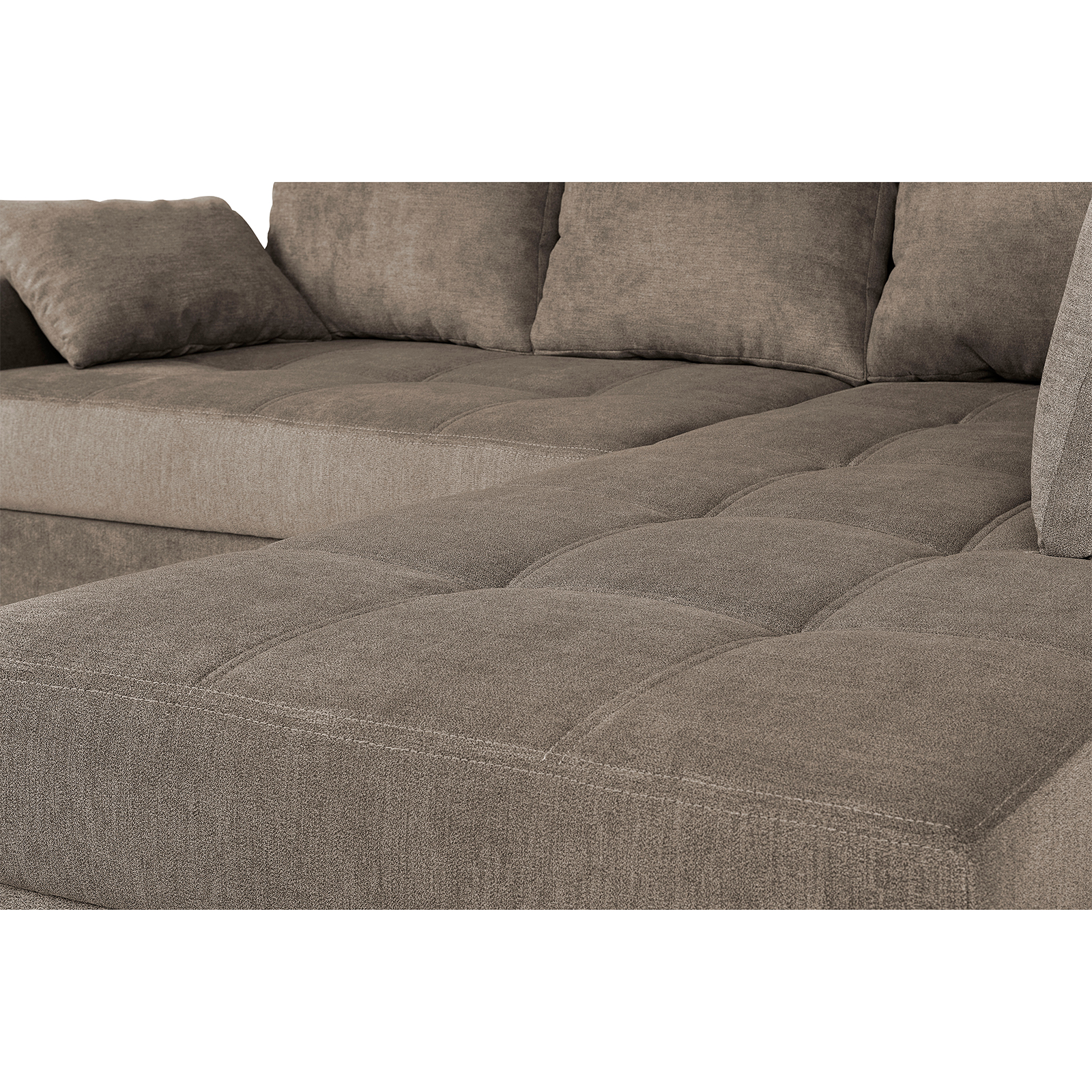Ecksofa - nougat - mit Liegefunktion