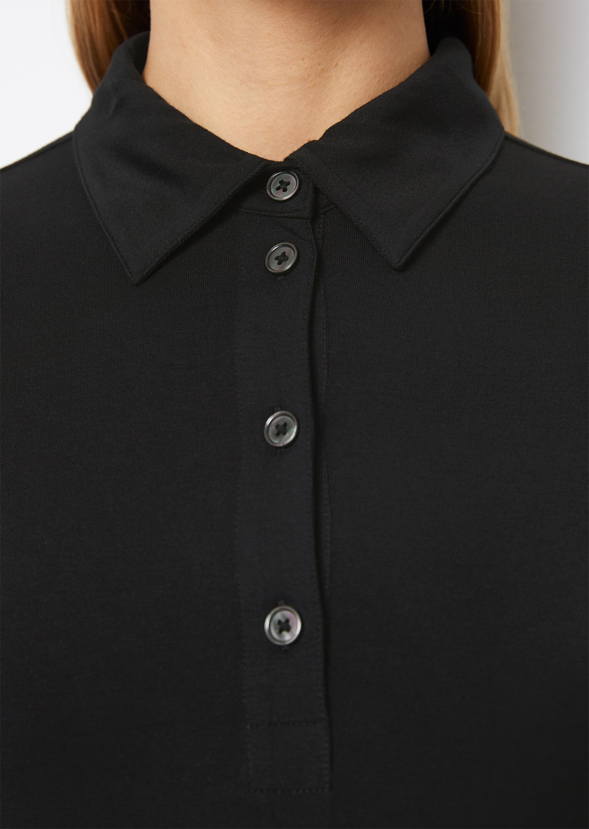 Polo-Jerseykleid regularaus Viskose-Modal-Mix