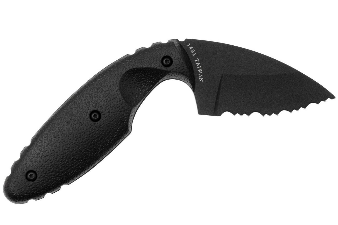 KA-BAR TDI Original 1481 Serrated Black, Hard Plastic Sheath, vaststaand mes