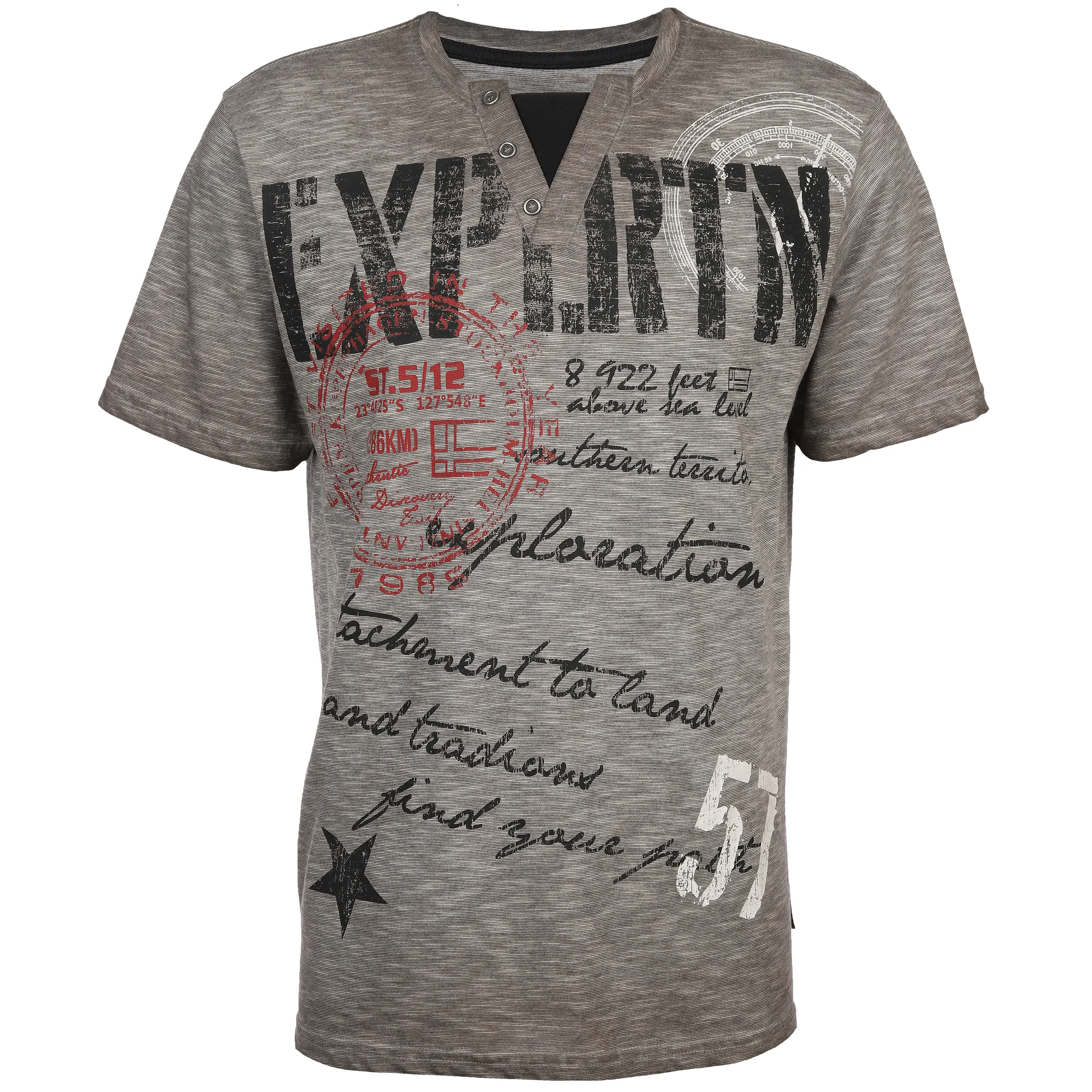 Herren Henleyshirt mit Frontprint