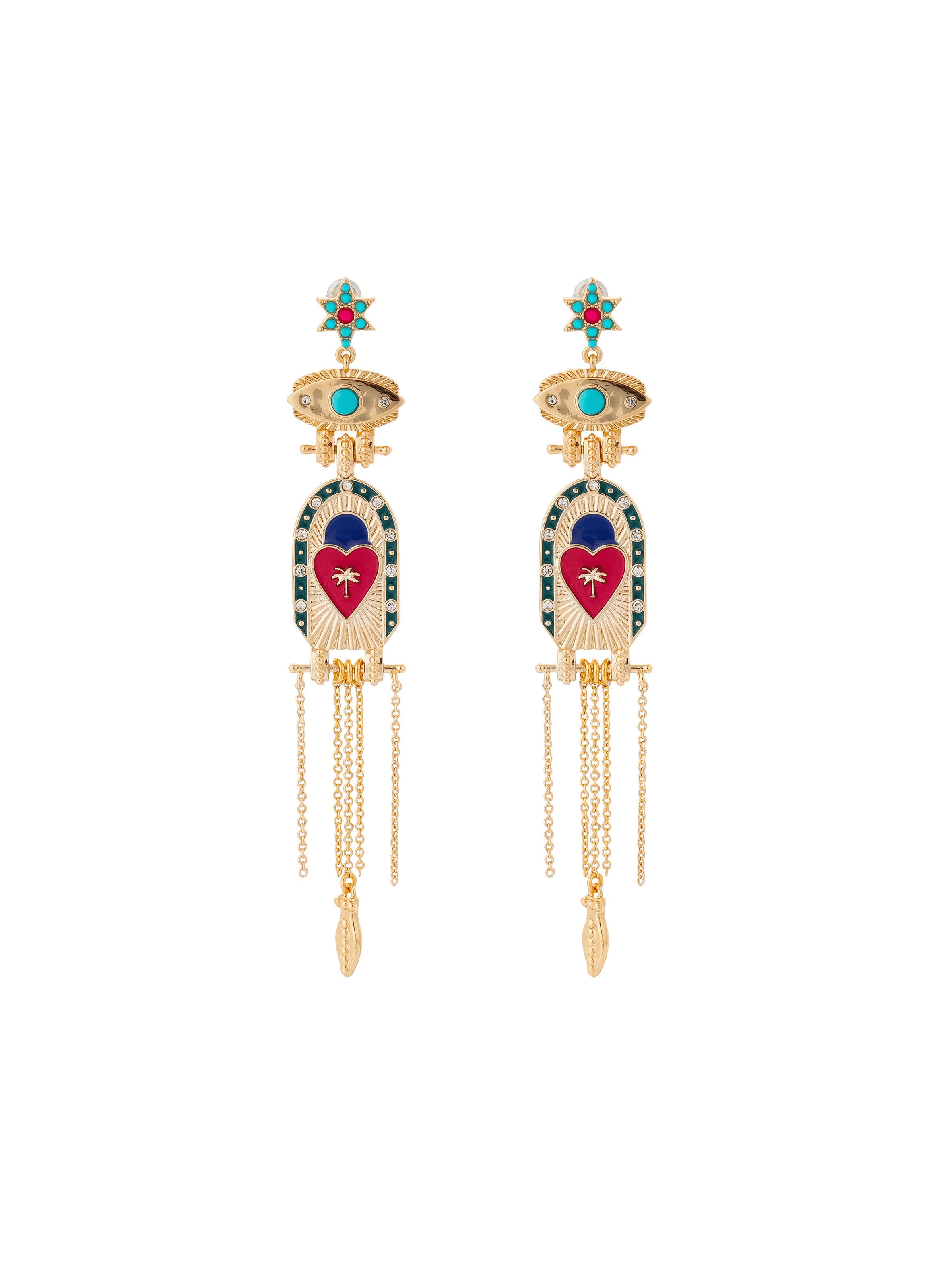 PRESAGE - Boucles d'oreilles pendantes pour oreilles percées en laiton | Multicolore