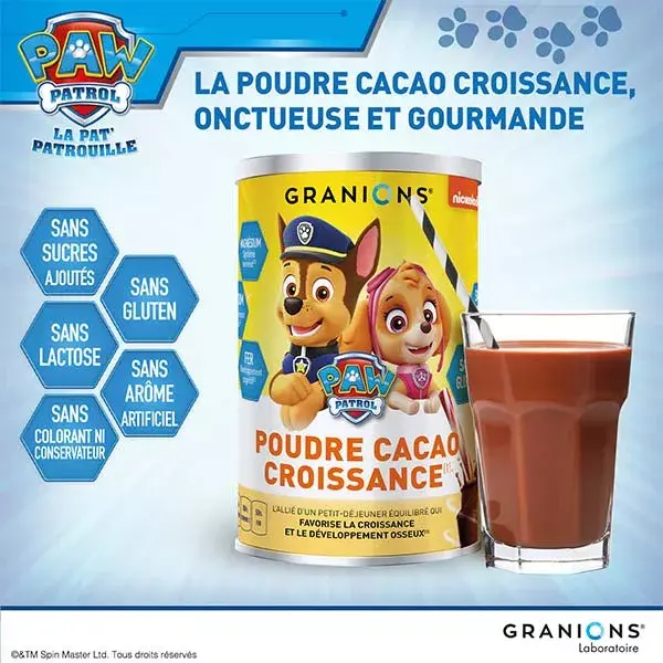 Granions Cacau em Pó Patrulha Canina para Crescimento 300g