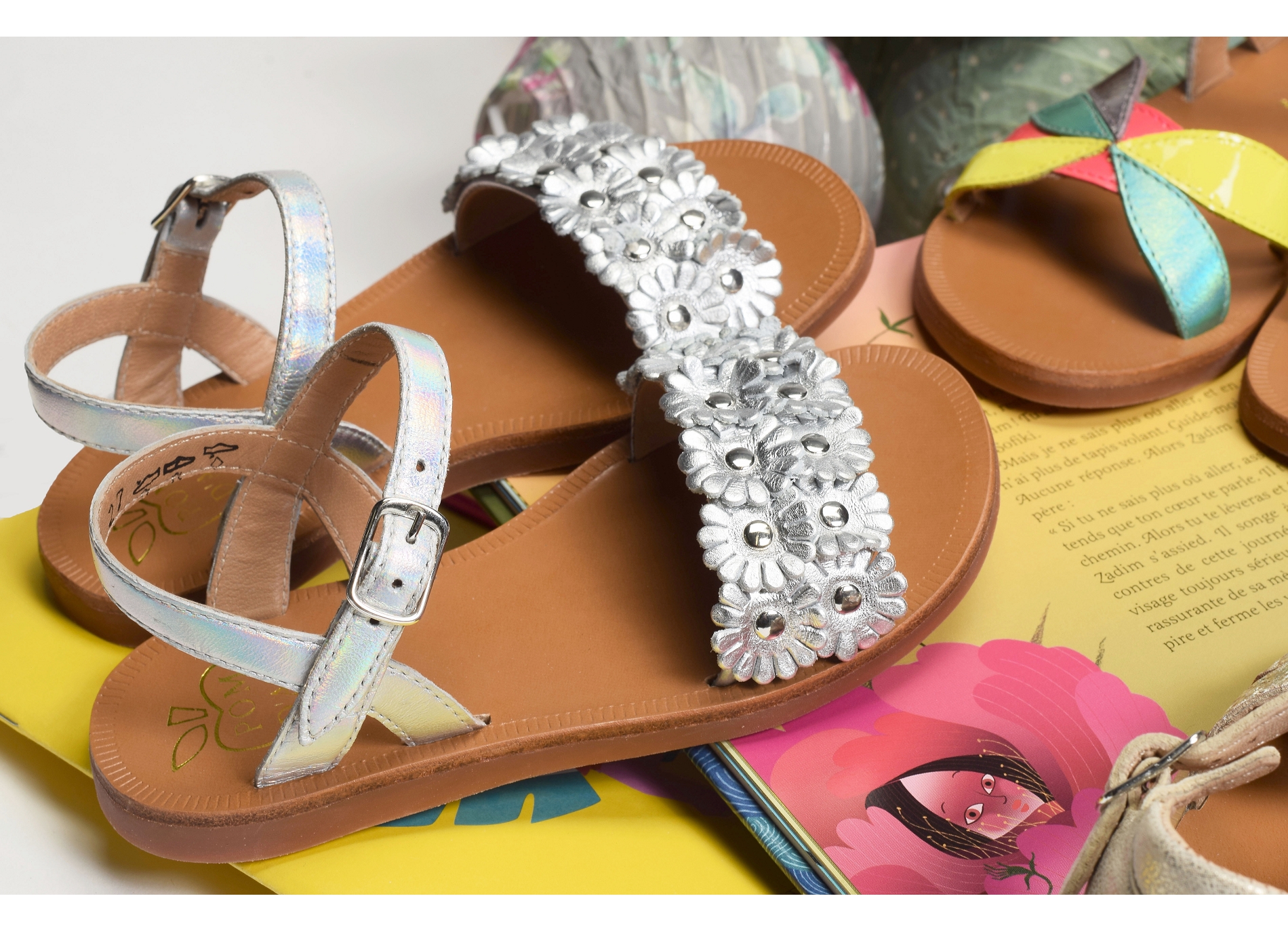 Plagette multi flo argent