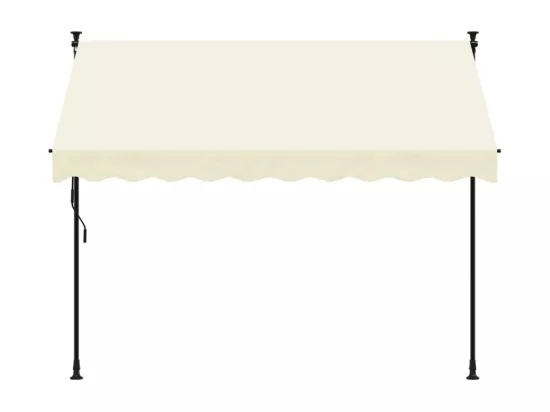 Auvent rétractable crème 250x150 m tissu et acier