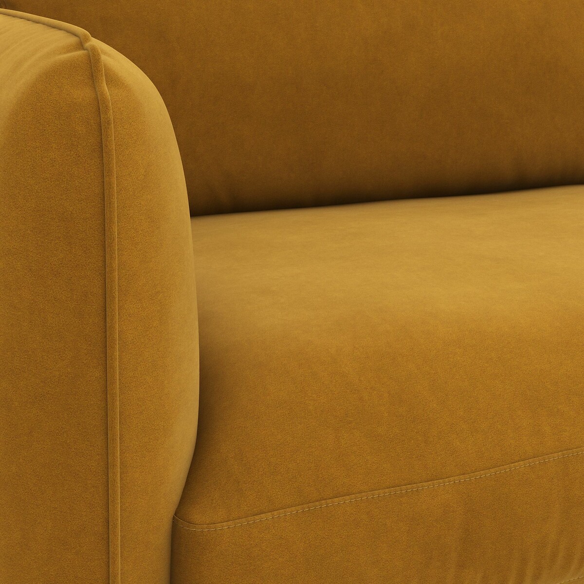 LA REDOUTE INTERIEURS<br>Sofá conversível de canto em veludo, direito, Lomeo