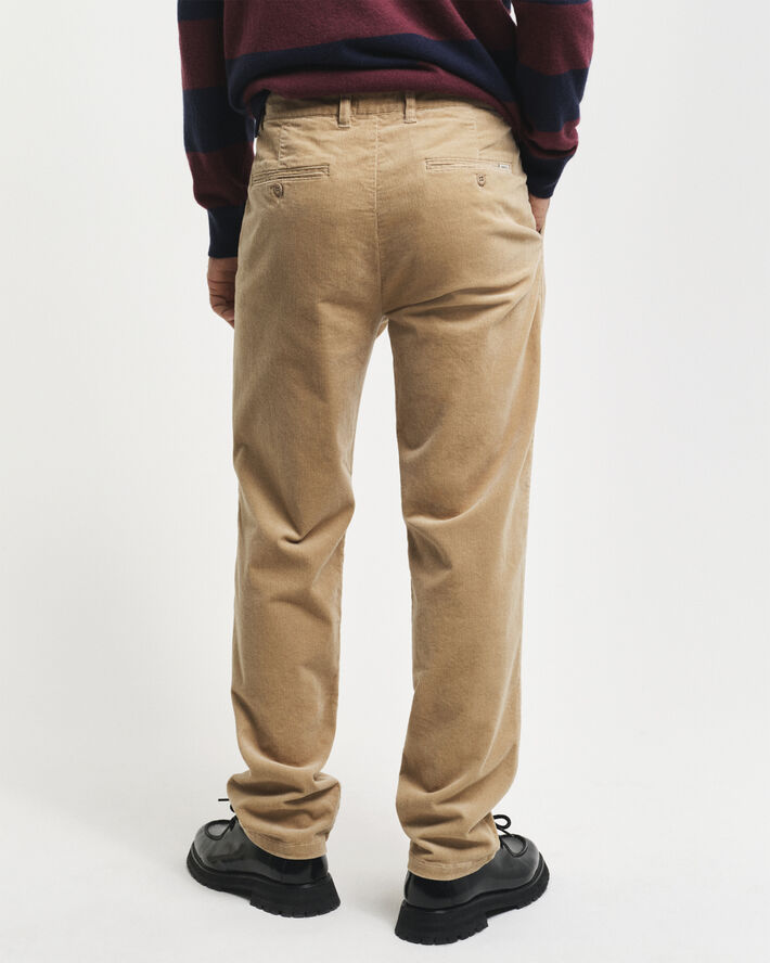 Gant REGULAR CORD CHINOS Dark khaki